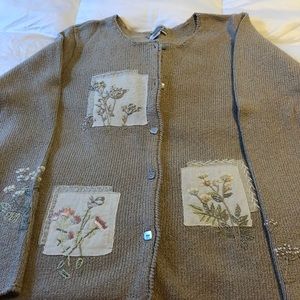Coldwater Creek Embroidered  Cardigan
